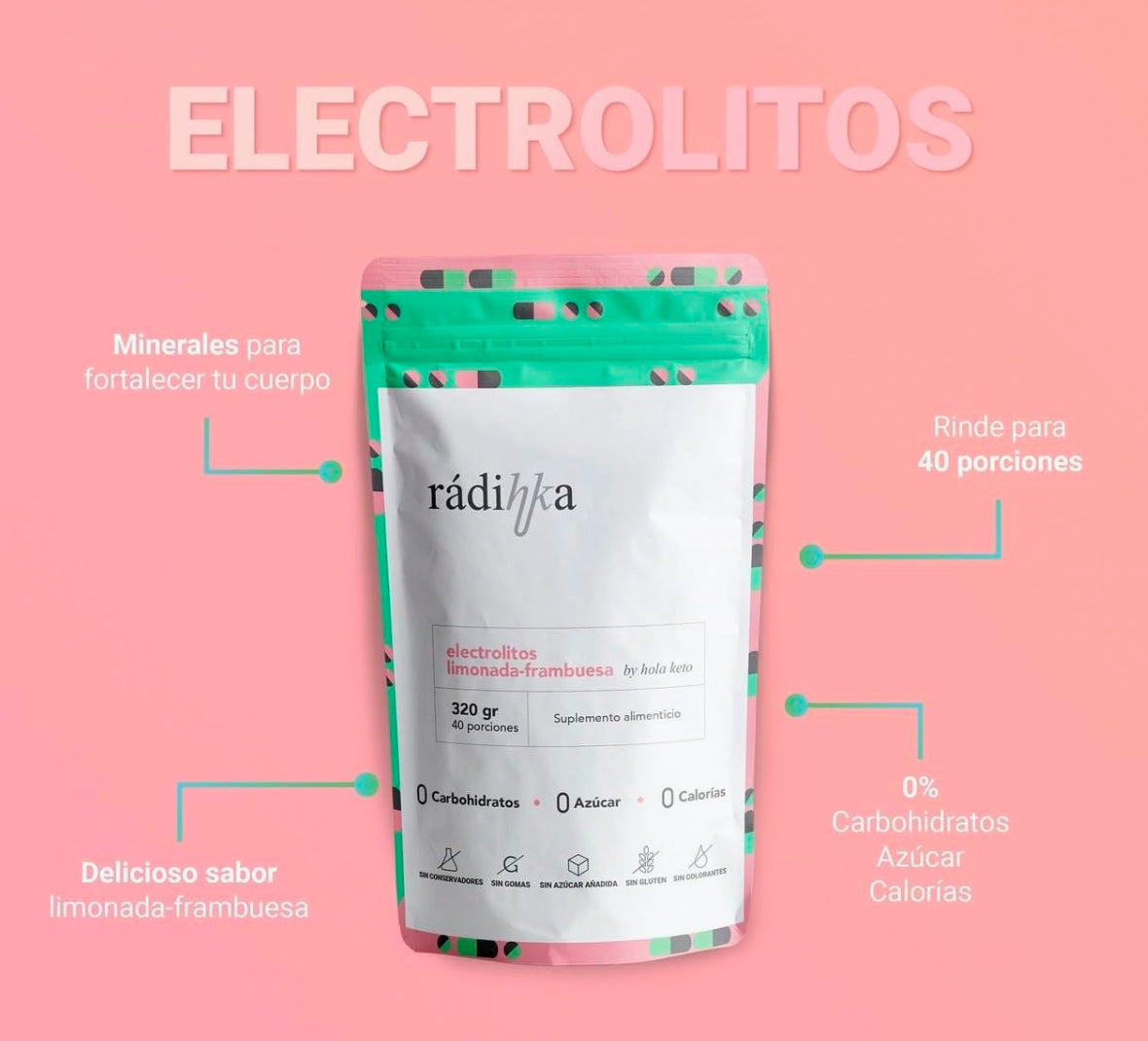 RADIHKA- Electrolitos limonada-frambuesa