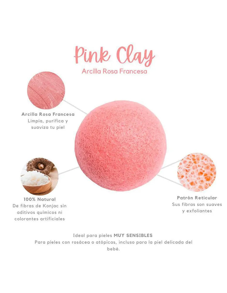 LeafCare CO.- Esponja facial “Pink Clay”