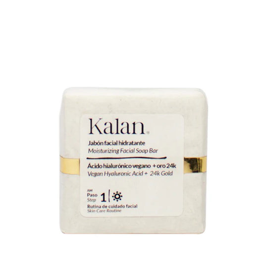 Kalan- Jabón Facial Hidratante - Ácido Hialurónico + Colágeno Vegano + Oro 24k