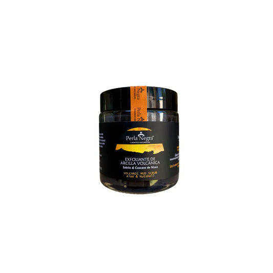Perla Negra- Exfoliante de arcilla termal volcánica, sábila y cáscara de nuez