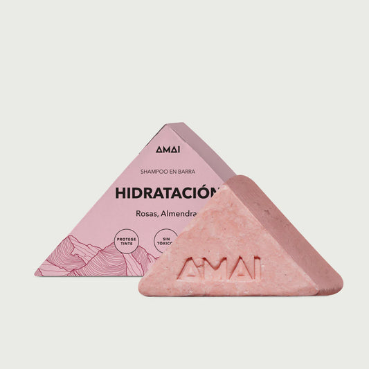 Amai- Shampoo Hidratante en Barra | Rosas & Almendras