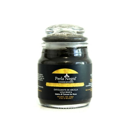 Perla Negra- Exfoliante de arcilla termal volcánica, sábila y cáscara de nuez